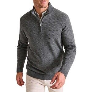 Tommy Bahama Men's XXL Gray Quarter Zip Sweater Island Zone Golf Pullover